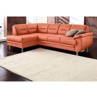 sit&more Ecksofa »Mailand L-Form, B: 250 cm« optional Bettfunktion, orange