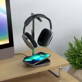 Satechi 2in1 Kopfhörer Stand mit Wireless Charger Space Grau