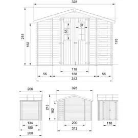 TIMBELA M389C 3,28 x 2,06 m Natur