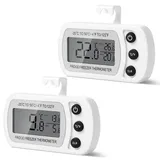 AiQlnu 2 Stück Digitale Kühlschrank Thermometer, Magnetische Gefrierschrank T...