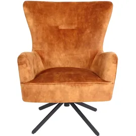 Mendler Lounge-Sessel HWC-L63 Samt 75 x 99 x 75 cm gold-braun drehbar