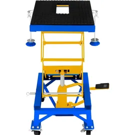 MSW Hebebühne Metall 51 cm x 49 cm x 86,5 cm blau mit Rollen 135 kg