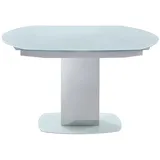 Vente-Unique Esstisch, Weiß, Glas, Uni, 8-Sitzer, Oval, 130x75x105 cm, Esszimmer, Tische, Esstische