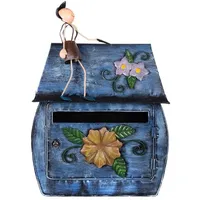 BIRENDY Häuschendesign NA10B336 blau inkl. Zeitungsfach