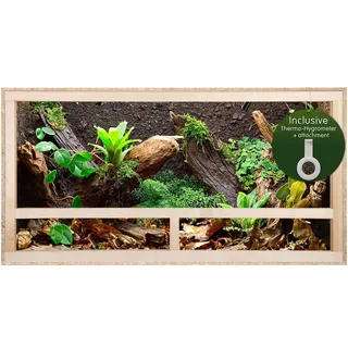 REPITERRA Terrarium für Reptilien & Amphibien, Holzterrarium mit Seitenbelüftung 60x30x30 cm
