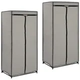 vidaXL Kleiderschrank 2 Stk. 75 x 160 x 50 cm Grau