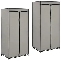 vidaXL Kleiderschrank 2 Stk. 75 x 160 x 50 cm Grau