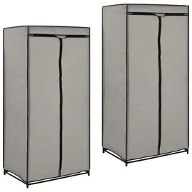 vidaXL Kleiderschrank 2 Stk. 75 x 160 x 50 cm Grau