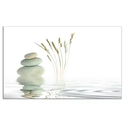 Küchenrückwand ARTLAND "Zen Friede", weiß, B:90cm H:55cm, Aluminium, Spritzschutzwände, Alu Spritzschutz mit Klebeband, einfache Montage