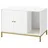 Songmics Feandrea Katzenklo-Schrank, Katzenhaus, Katzentoilette, mit Kratzmatte, hohe Beine, für Katzen, Beistelltisch, 80 x 50 x 55 cm, weiß-goldfarben PCL007W01