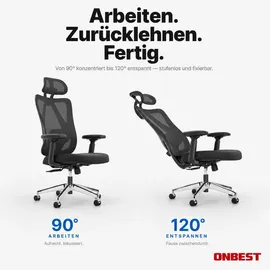 onbest Bürostuhl PREMIUM Kunststoff Schwarz