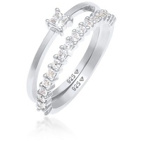 Elli Solitär Eternity Zirkonia Verlobung Set 925 Silber 56 Damen
