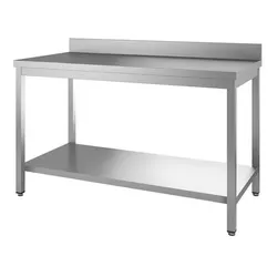 Gastro-Inox Arbeitstisch aus Edelstahl mit Grundboden Aufkantung 1800x600x880mm