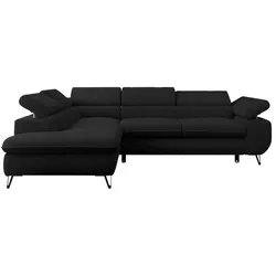 Peter Ecksofa Ecksofa mit Schlaffunktion, Bettkasten und verstellbaren Kopfstützen