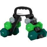 SPORTNOW Hanteln Set 6 Kurzhanteln mit Klappbarem Hantelständer, 2 x 1kg, 2 x 3kg, 2 x 5kg Hanteln, Kugelhantel für Fitness, Gymnastik, Zuhause   Aosom