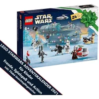 LEGO 75307 Star Wars Adventskalender 2021 - StarWars Advent Kalender für Jungs & Mädchen - Bausatz Mandalorianer Kinder ab 6 mit Baby Yoda Minifigur