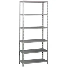 Proregal Lagerregal Metall 200x110x40cm silber 6 Fachböden