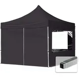 TOOLPORT Faltpavillon Economy 3 x 3 m inkl. 4 Seitenteile schwarz 59016