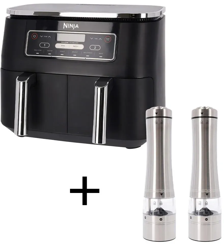 Ninja Doppel-Heißluftfritteuse AF300EU + Russell Hobbs Salz und Pfeffer Mühle elektrisch