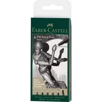 Faber-Castell Pitt Artist Pen 6er Etui schwarz