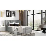 Polsterbett ZOJA – 180x200, grau + GRATIS Matratzenauflage - Grau