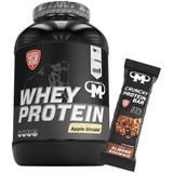 3kg Mammut Whey Protein Eiweißshake - Set inkl. Protein Shaker, Riegel, Powderbank oder Tasse (Apfelstrudel, Mammut Protein Bar - Almond Brownie)