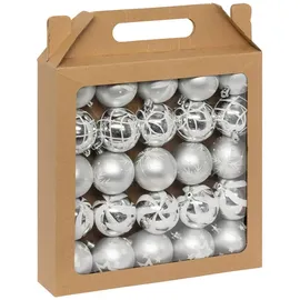 Atmosphera Weihnachtskugeln Mit Glitzer-muster, Ø 6 cm,