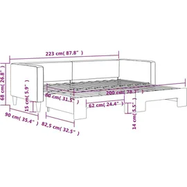 vidaXL Tagesbett 80 x 200 cm Creme