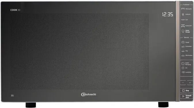 Bauknecht MF 255 B Mikrowelle/Extra Platz/ohne Drehpfanne/Meine Menüs/Spezialprogramme/Dampfgar inkl. Dampfgarbehälter/Heißluft/Quartz-Grill/Auto-Reinigung/Automatische Startfunktion/Rezepte/25 Liter