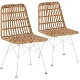 VS Venta-stock Stuhl-Set, Weiß, Metall, 48x85x61 cm, Esszimmer, Stühle, Esszimmerstühle, Vierfußstühle