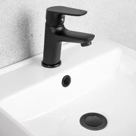 Fackelmann Rosette für Überlaufloch Schwarz matt Ø 22 mm