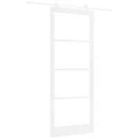 vidaXL Schiebetür ORKDAL Weiß 93 x 232 cm Massivholz Kiefer und Glas 3332068