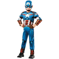 Avengers Assemble Captain America Kinderkostüm Deluxe - Kinder-9-10-Jahre