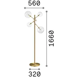 Equinoxe pt4, Stehleuchte Messing, Ideal Lux