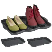 Relaxdays 3er Set, Kunststoff, Schuhablage 2 Paar Schuhe, Schuhabsteller,