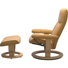 Stressless Fußhocker "Consul", gelb (honey paloma), B:54cm H:38cm T:39cm, Hocker, Fußhocker, mit Classic Base, Gestell Eiche