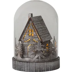 LED-Deko"Kupol",braun, Haus, Timer, Batterie