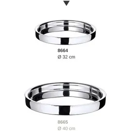 Edzard Tablett Alaska (ø 32 cm) rund, Edelstahl, hochglanzpoliert, Serviertablett, Dekotablett