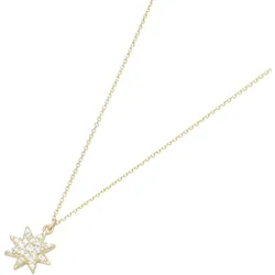 Goldkette LUIGI MERANO "Stern mit Zirkonia, Gold 375", gold, Halsketten, Damen, 45cm, Gelbgold 375