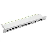 profipatch.com Patchpanel Cat.6 19 Zoll 24-Port RJ45 geschirmt Rackeinbau 1HE grau
