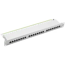 profipatch.com Patchpanel Cat.6 19 Zoll 24-Port RJ45 geschirmt Rackeinbau 1HE grau