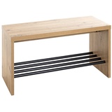Haku-Möbel HAKU Möbel Schuhbank 15922 eiche, schwarz Holz 70,0 cm