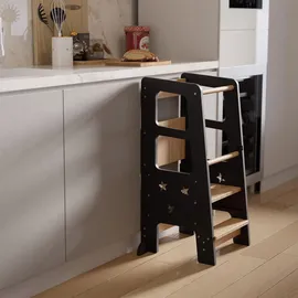 Juskys Lernturm Henny 3-fach höhenverstellbar Holz schwarz