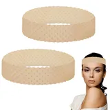 BLMHTWO 2 Stück Wig Band,Silikon Perückenband Dehnbar und wasserdicht Elastic Wig Bands Nahtlose Perückengriffband Fixierung der Perücke für Sport Yoga Laufen(Hellbraun)