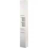 WELLTIME Porto Hochschrank 25 x 180 cm Weiß MDF
