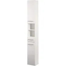 WELLTIME Porto Hochschrank 25 x 180 cm Weiß MDF