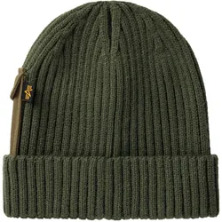Skimütze ALPHA INDUSTRIES "Alpha Industries Accessoires - Headwear Utility Beanie", Damen, Gr. onesize, grün (schwarz olive), Obermaterial: 100% Acryl, Mützen