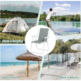 Woltu Campingstuhl 2er Set Dunkelgrau