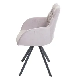 Mendler Esszimmerstuhl HWC-J69 Samt creme-beige