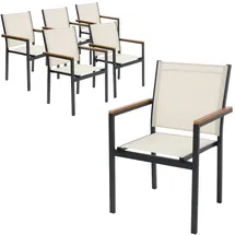 ML-Design Gartenstuhl 56 x 85,5 x 53 cm beige 6 St.